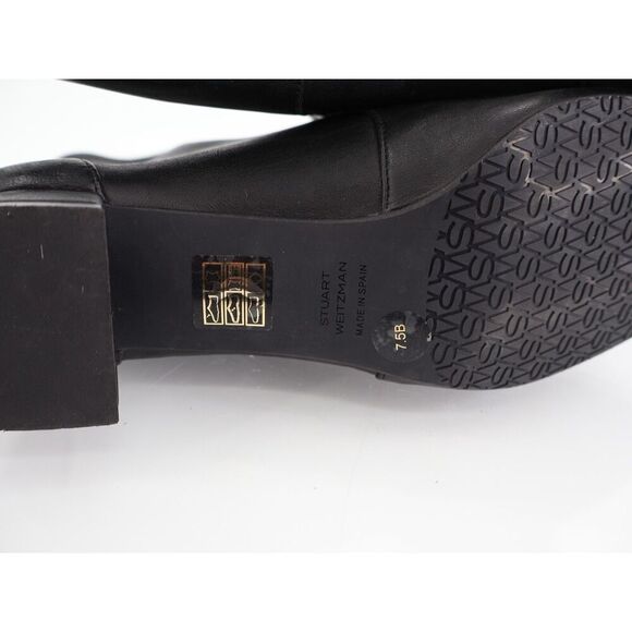 Stuart Weitzman Odetta Ankle Pull On Bootie Size 7.5 Black Leather Pointed Toe - Picture 11 of 13